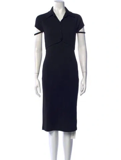Pre-owned Helmut Lang Midi Length Dress In Black