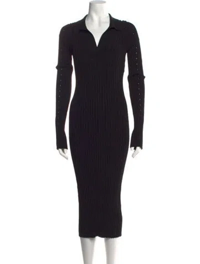 Pre-owned Helmut Lang Midi Length Dress In Black