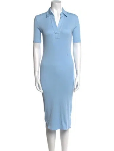 Pre-owned Helmut Lang Midi Length Dress In Blue