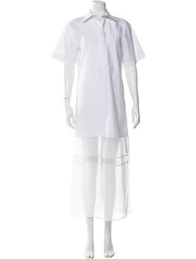 Pre-owned Helmut Lang Midi Length Dress In White