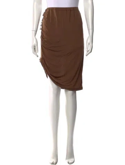 Pre-owned Helmut Lang Midi Length Skirt In Brown