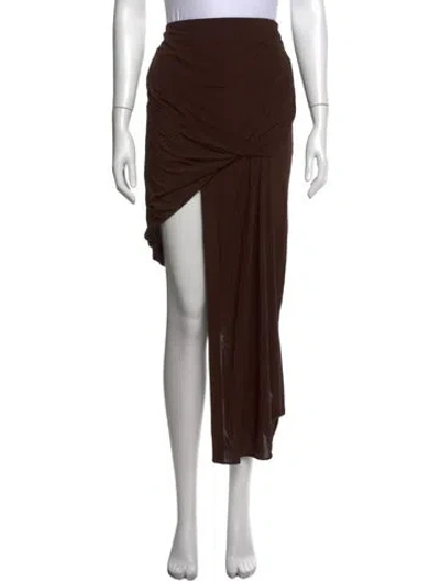 Pre-owned Helmut Lang Midi Length Skirt In Brown