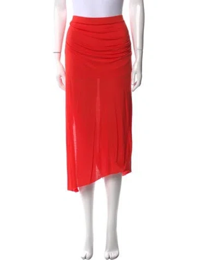Pre-owned Helmut Lang Midi Length Skirt In Orange