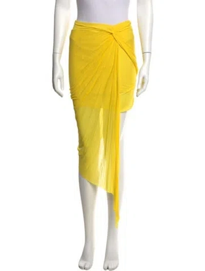 Pre-owned Helmut Lang Midi Length Skirt In Yellow