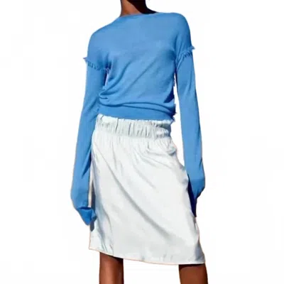 Helmut Lang Midi Skirt In Blue In White
