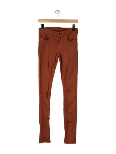 Pre-owned Helmut Lang Mid-rise Skinny Leg Jeans In Orange