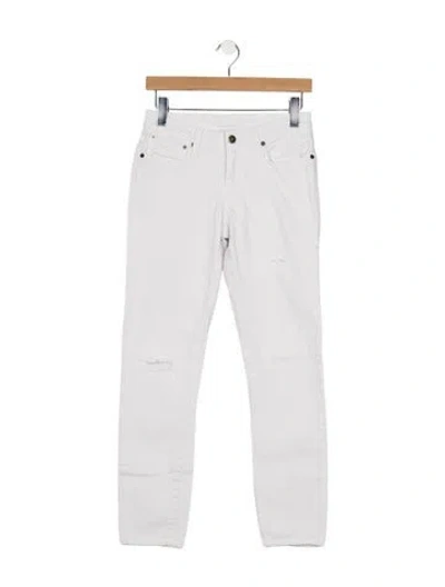 Pre-owned Helmut Lang Mid-rise Skinny Leg Jeans In White