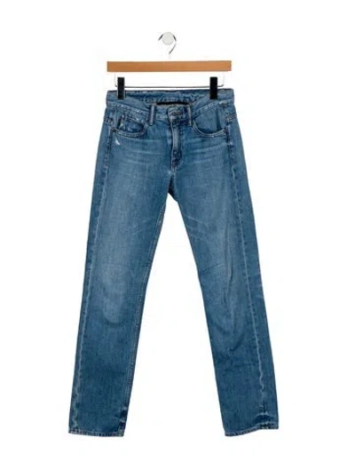 Pre-owned Helmut Lang Mid-rise Straight Leg Jeans In Blue