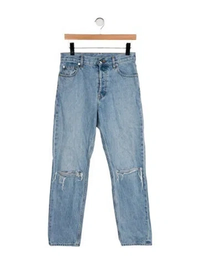Pre-owned Helmut Lang Mid-rise Straight Leg Jeans In Blue