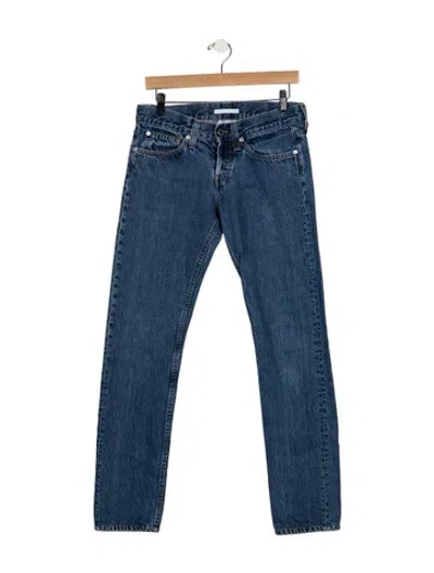 Pre-owned Helmut Lang Mid-rise Straight Leg Jeans In Blue