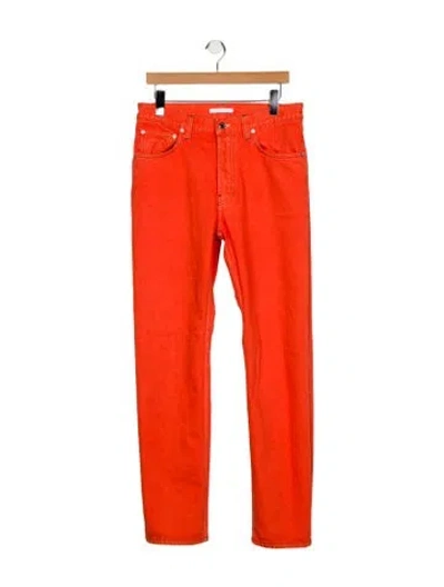 Pre-owned Helmut Lang Mid-rise Straight Leg Jeans In Orange