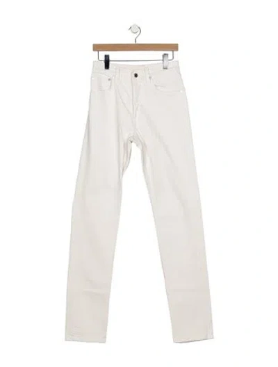 Pre-owned Helmut Lang Mid-rise Straight Leg Jeans In White