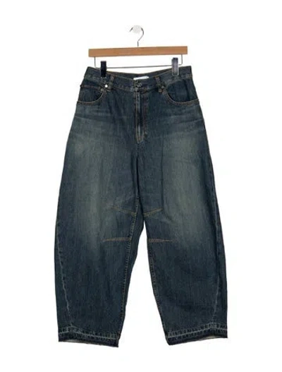 Pre-owned Helmut Lang Mid-rise Wide Leg Jeans In Blue