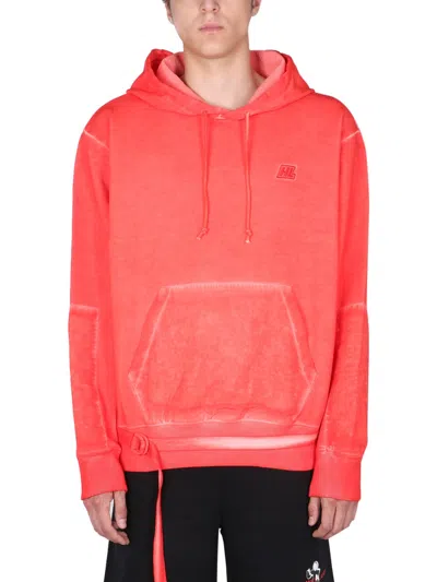 Helmut Lang Military-inspired Hooded Sweatshirt For Men In Red