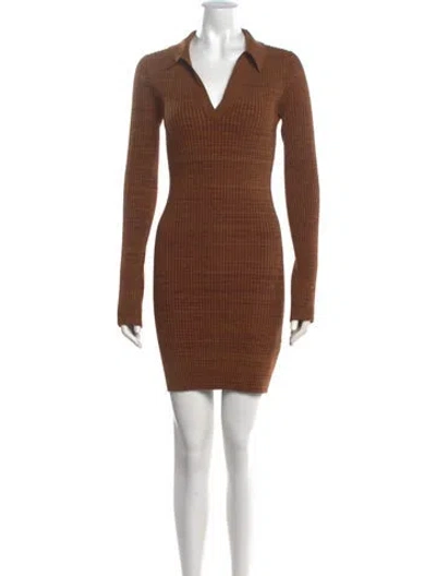 Pre-owned Helmut Lang Mini Dress In Brown