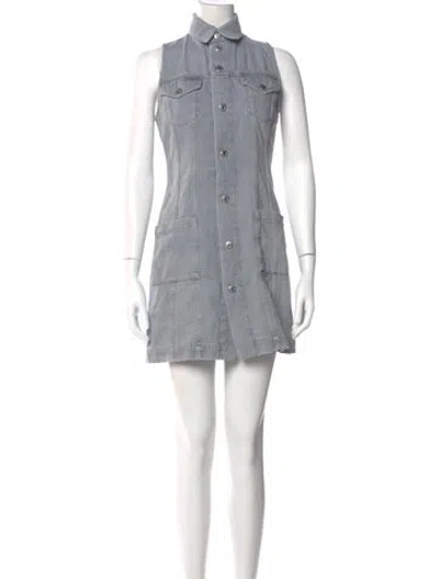 Pre-owned Helmut Lang Mini Dress In Gray