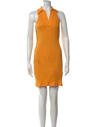 Pre-owned Helmut Lang Mini Dress In Orange