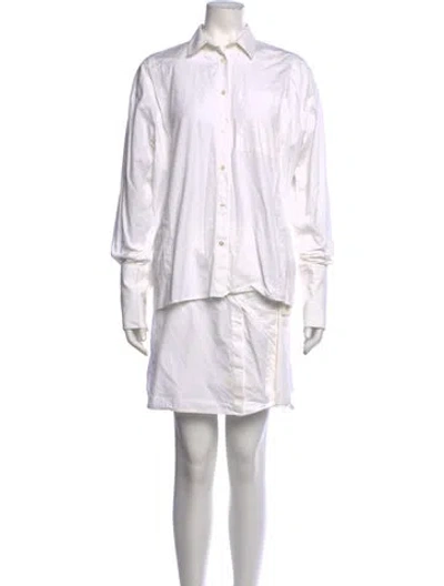 Pre-owned Helmut Lang Mini Dress In White