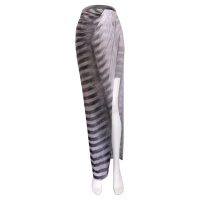 Pre-owned Helmut Lang - Mini / Maxi Skirt - 'frequency Print' Jersey - New With Tags In Gray