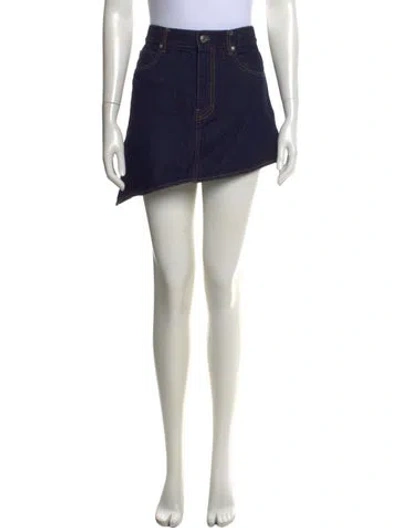 Pre-owned Helmut Lang Mini Skirt In Blue