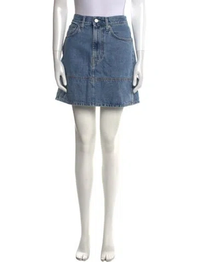 Pre-owned Helmut Lang Mini Skirt In Blue