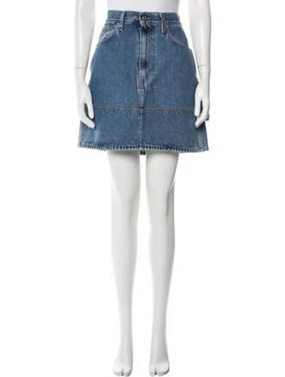 Pre-owned Helmut Lang Mini Skirt In Blue
