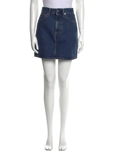 Pre-owned Helmut Lang Mini Skirt In Blue