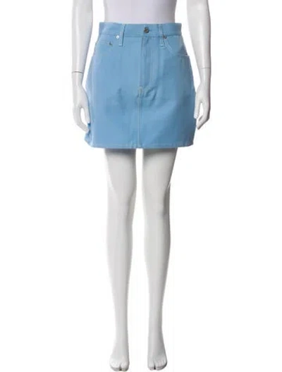 Pre-owned Helmut Lang Mini Skirt In Blue