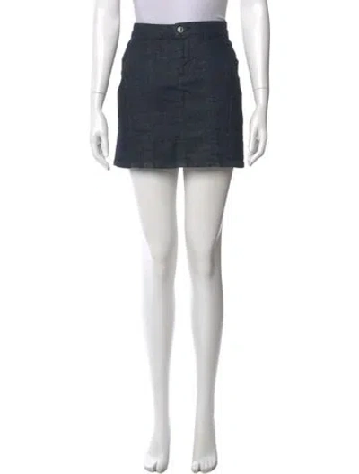 Pre-owned Helmut Lang Mini Skirt In Blue