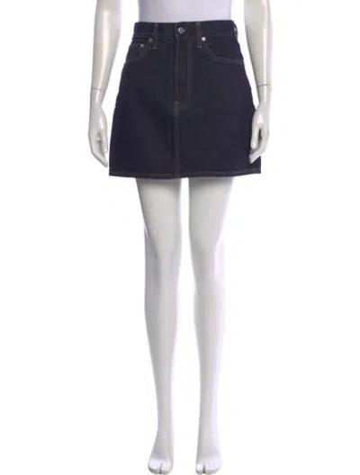 Pre-owned Helmut Lang Mini Skirt In Blue