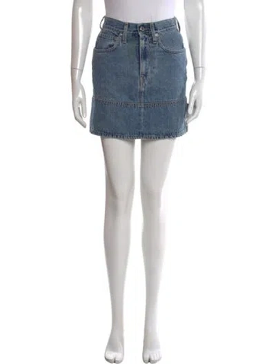 Pre-owned Helmut Lang Mini Skirt In Blue