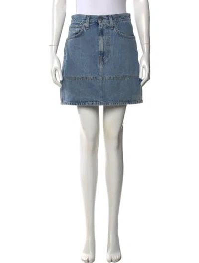 Pre-owned Helmut Lang Mini Skirt In Blue