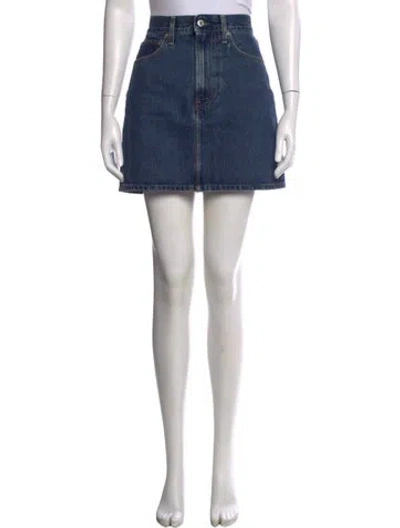 Pre-owned Helmut Lang Mini Skirt In Blue