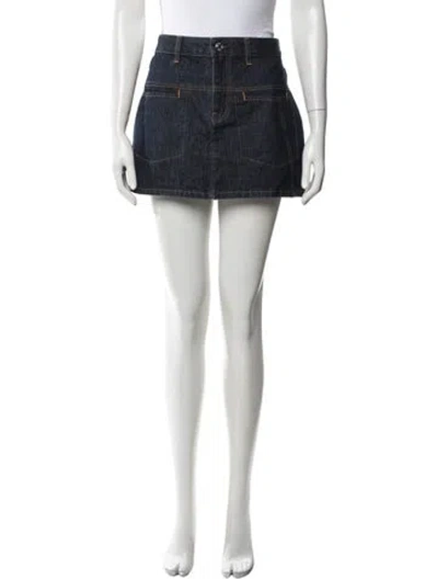 Pre-owned Helmut Lang Mini Skirt In Blue