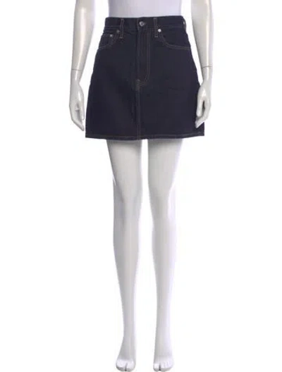 Pre-owned Helmut Lang Mini Skirt In Blue