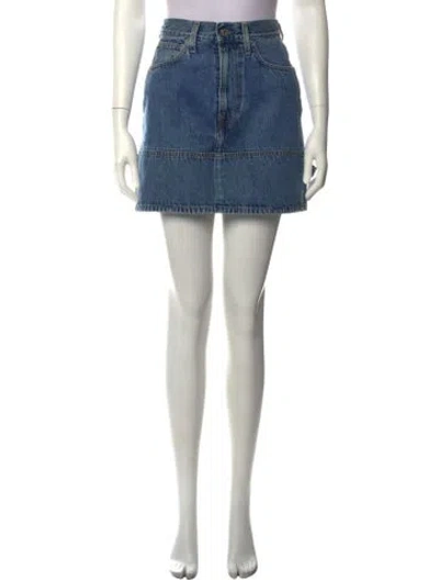 Pre-owned Helmut Lang Mini Skirt In Blue