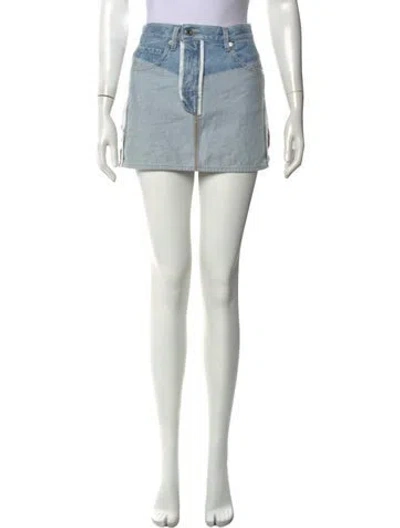 Pre-owned Helmut Lang Mini Skirt In Blue