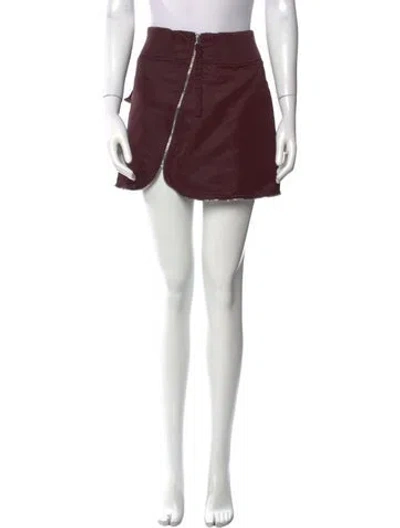 Pre-owned Helmut Lang Mini Skirt In Burgundy