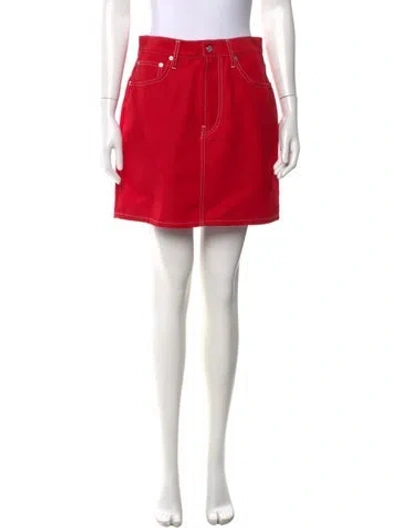 Pre-owned Helmut Lang Mini Skirt In Red