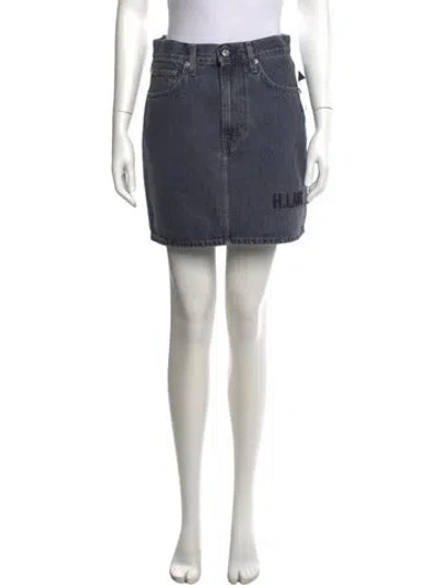 Pre-owned Helmut Lang Mini Skirt W/ Tags In Blue