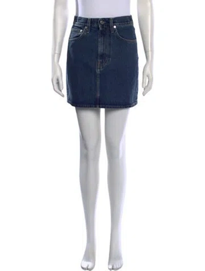 Pre-owned Helmut Lang Mini Skirt W/ Tags In Blue