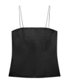 Helmut Lang Minimalist Satin Slip Top In Black