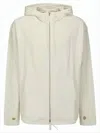 Helmut Lang Minimalist Hooded Sweatshirt With Full Zip Closure In White