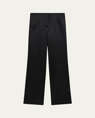 Helmut Lang Minimalist Satin Pants In Blue