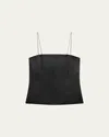 Helmut Lang Minimalist Satin Slip Top In Black