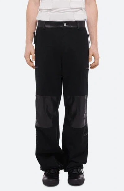 Helmut Lang Mixed Media Flight Pants In Black