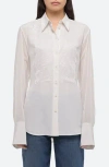 Helmut Lang Mixed Media Lace Button-up Shirt