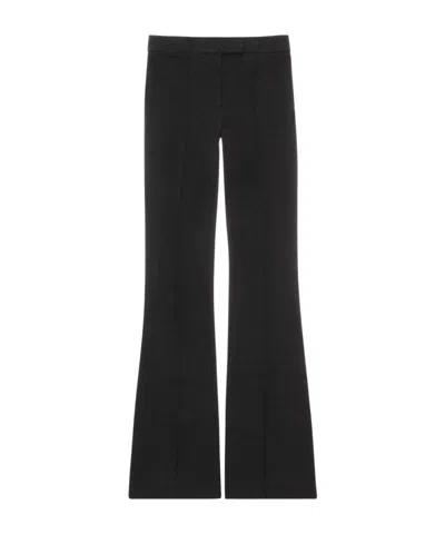 Helmut Lang Mélange-effect Mid-rise Flared Trousers In Black