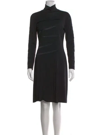 Pre-owned Helmut Lang Mock Neck Knee-length Dress In Black