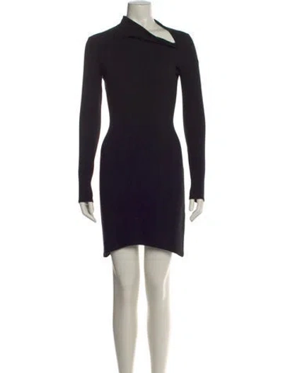 Pre-owned Helmut Lang Mock Neck Knee-length Dress In Black